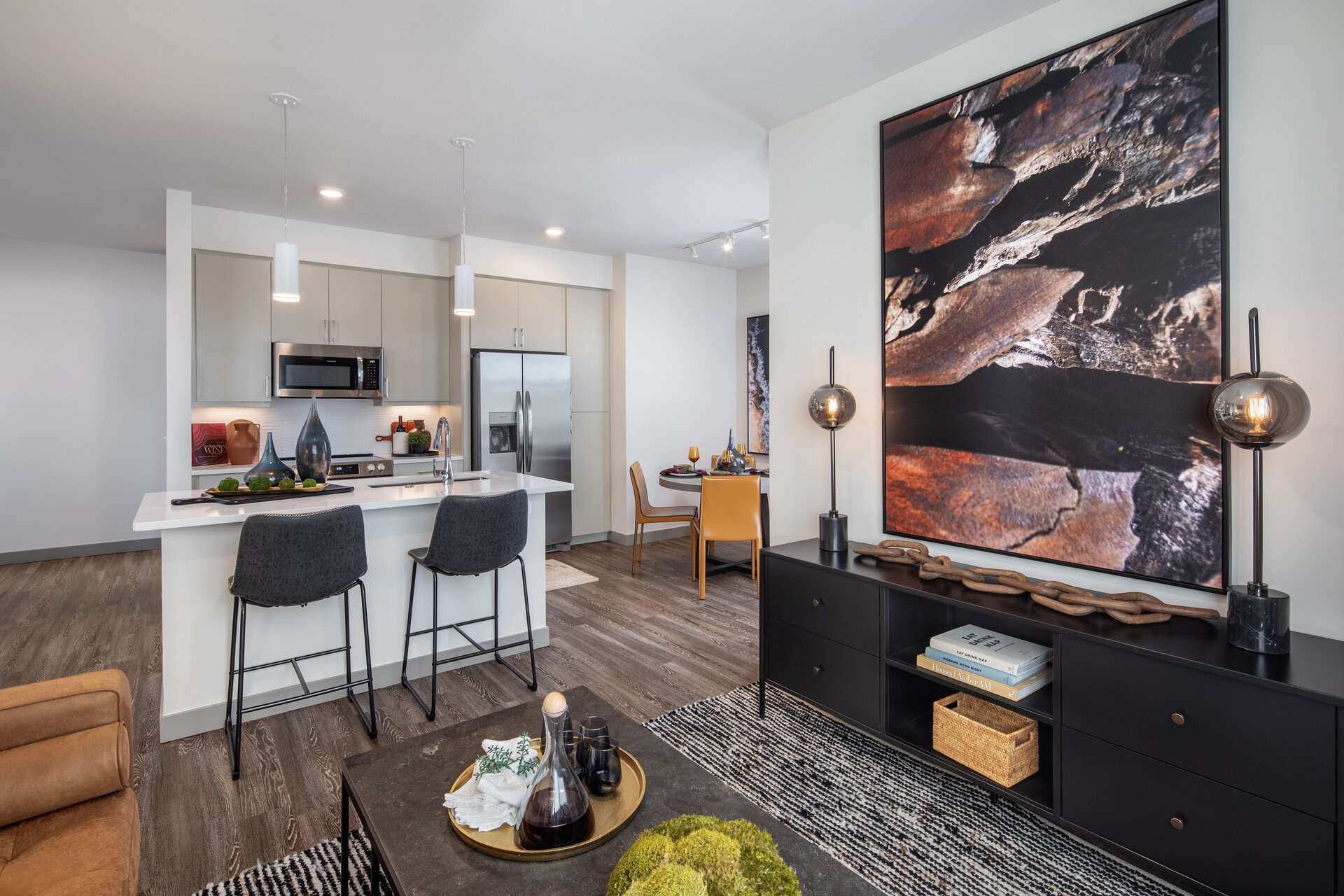 Kitchen and living room